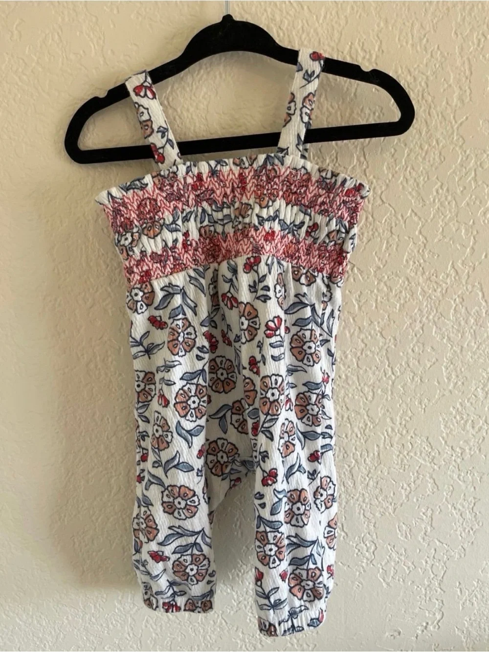 Carter’s 3M Floral Smocked Sleeveless Jumpsuit Romper